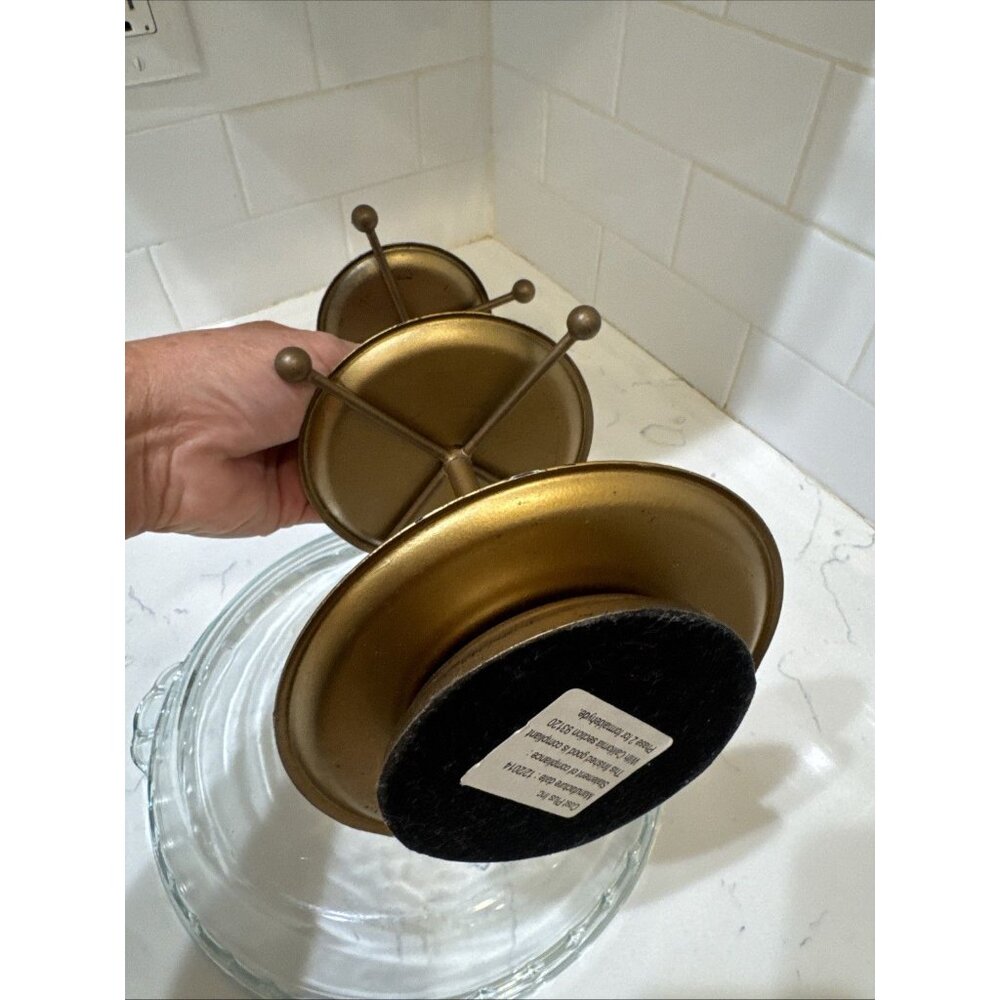 Cost Plus Metal Enamel Folk Art 3 Tier Trinket Jewelry Tray Hooks 10" - Picture 5 of 7